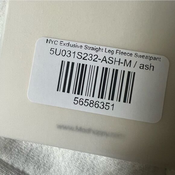 madhappy New York Exclusive Unisex Straight Leg Fleece Sweatpant Ash Medium NEW - Picture 8 of 8